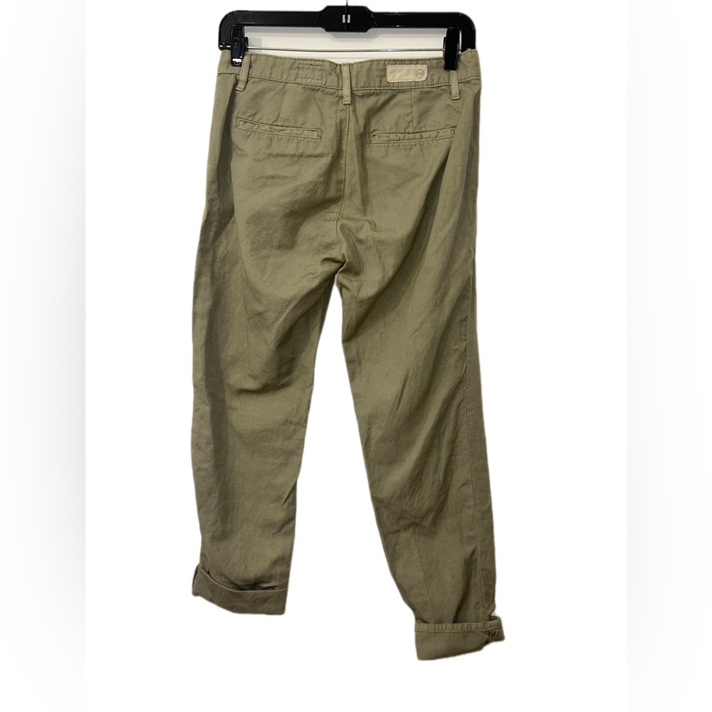 Ag Adriano Goldschmied Womens Olive Green Caden Tailored Trouser Chino Pants 25R
